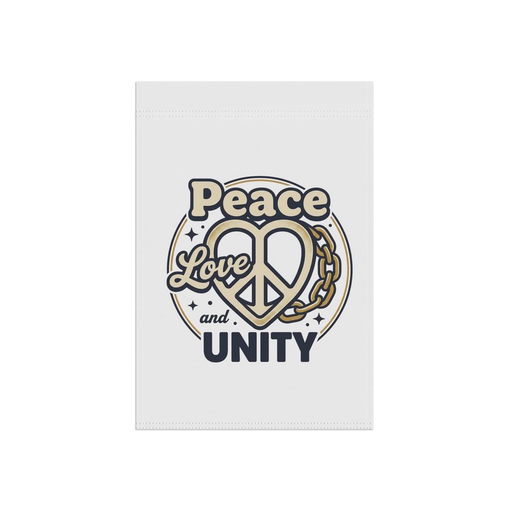 Peace Love and Unity Garden Flag — Decorative Yard Banner with Peace Sign