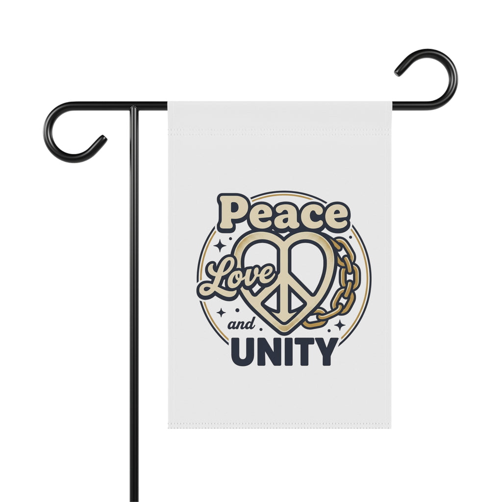 Peace Love and Unity Garden Flag — Decorative Yard Banner with Peace Sign