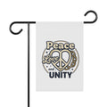 Peace Love and Unity Garden Flag — Decorative Yard Banner with Peace Sign