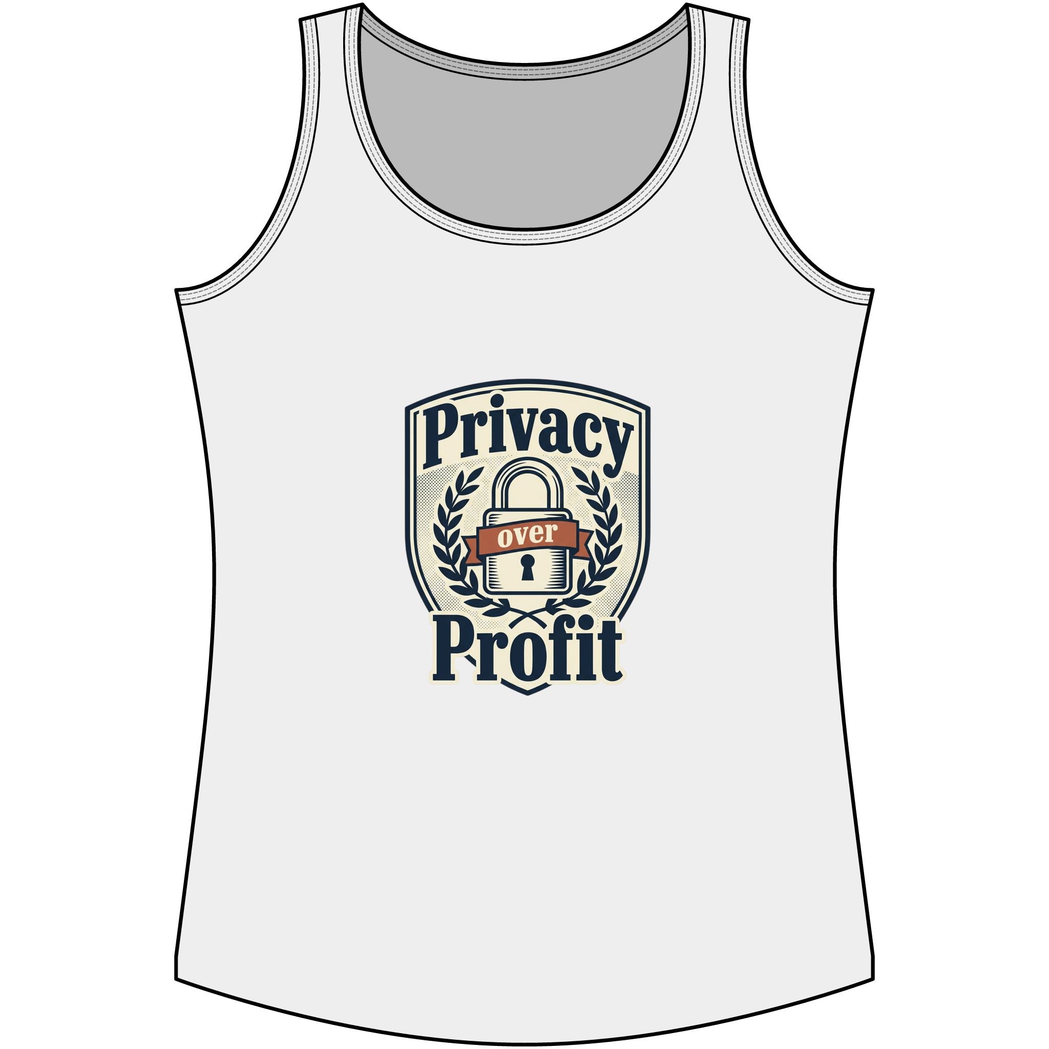Privacy Over Profit Tank Top — Cotton Privacy Rights Graphic Tank