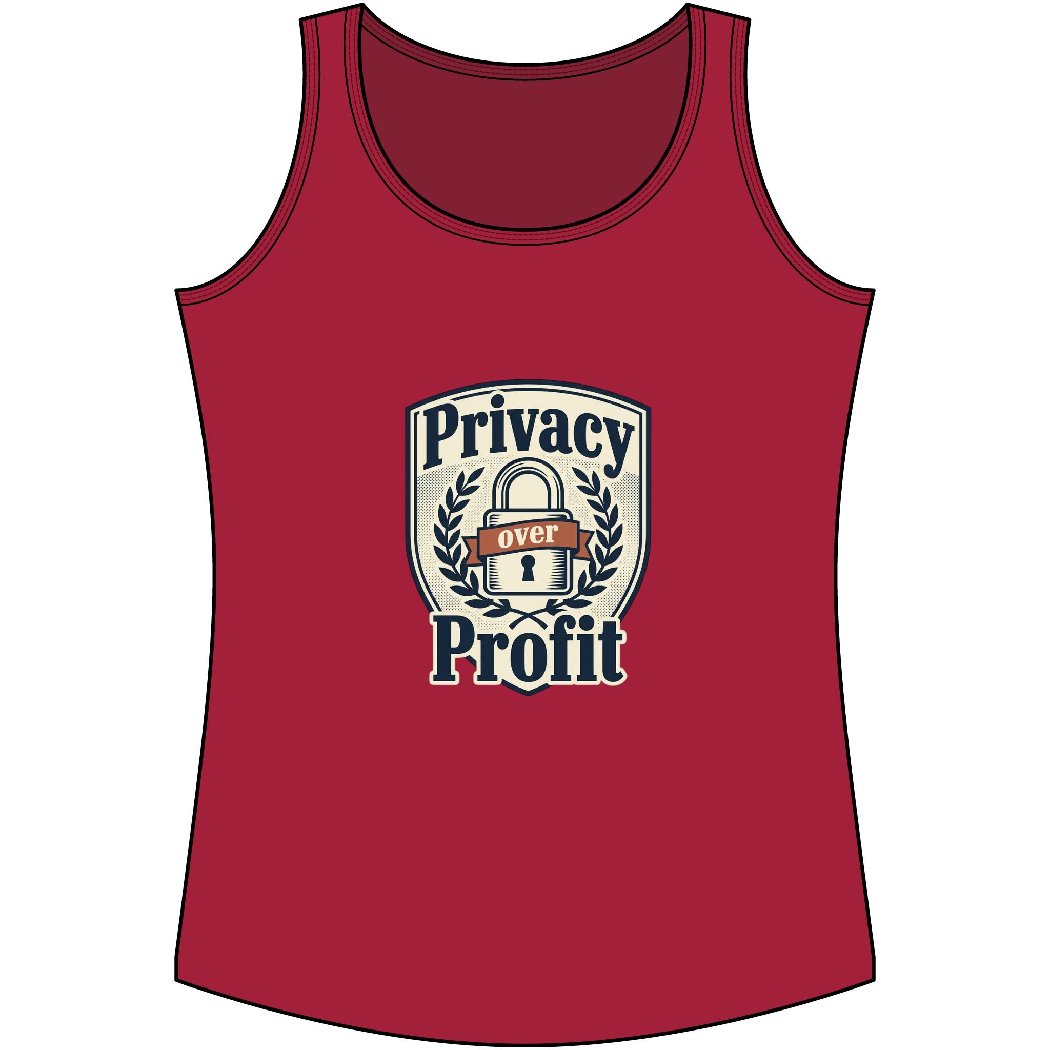Privacy Over Profit Tank Top — Cotton Privacy Rights Graphic Tank