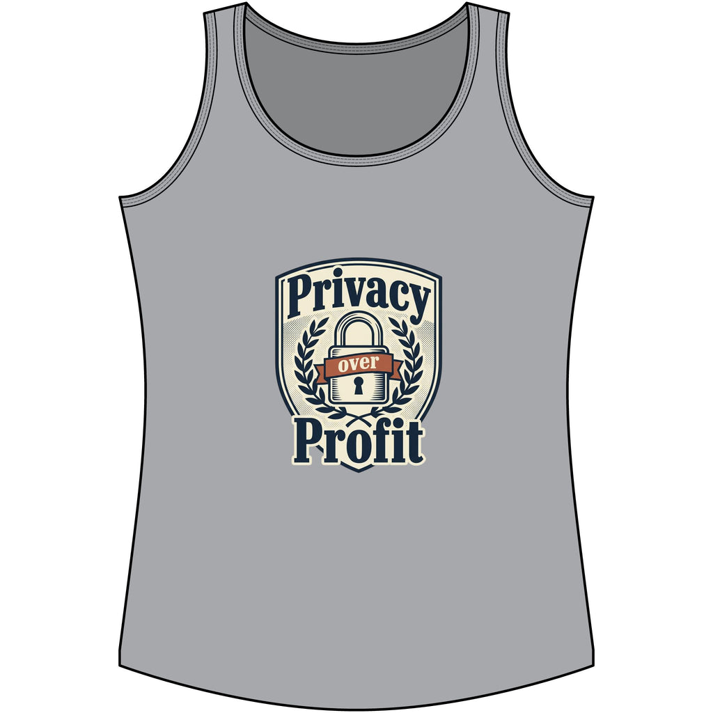 Privacy Over Profit Tank Top — Cotton Privacy Rights Graphic Tank