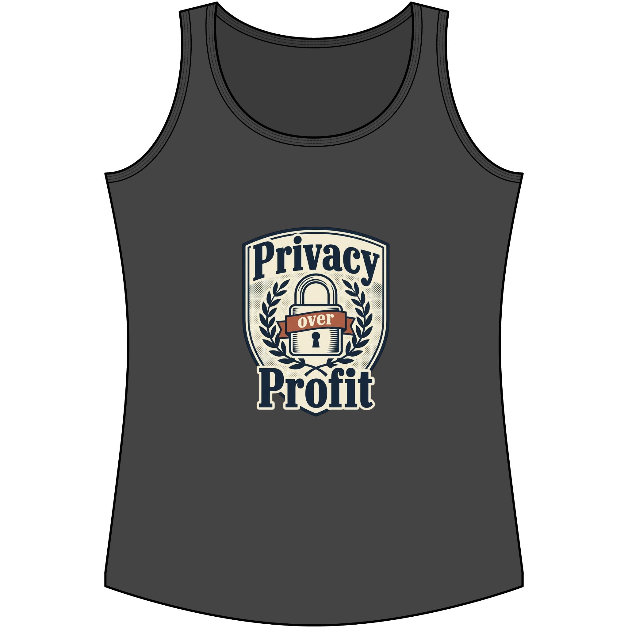 Privacy Over Profit Tank Top — Cotton Privacy Rights Graphic Tank