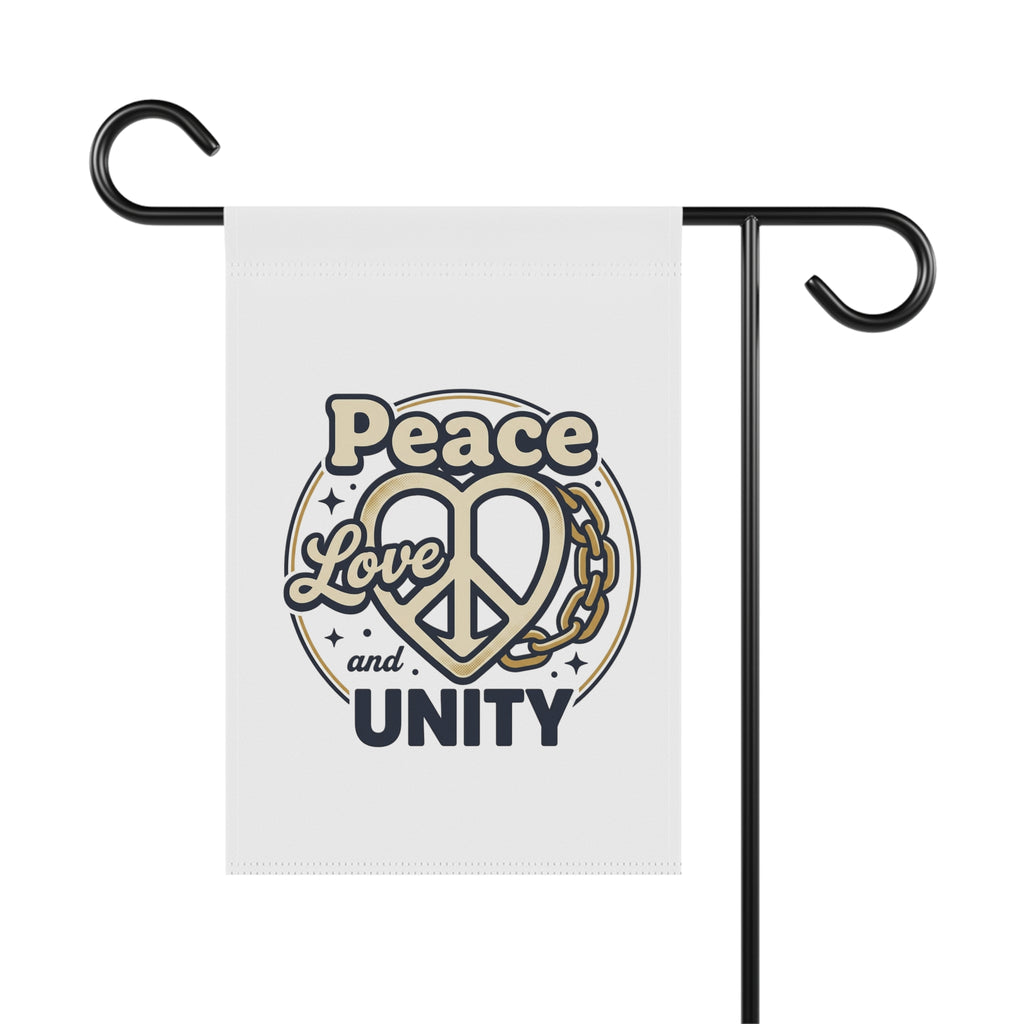 Peace Love and Unity Garden Flag — Decorative Yard Banner with Peace Sign