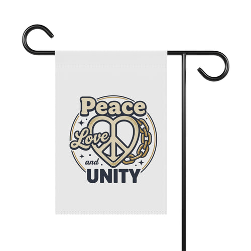 Peace Love and Unity Garden Flag — Decorative Yard Banner with Peace Sign